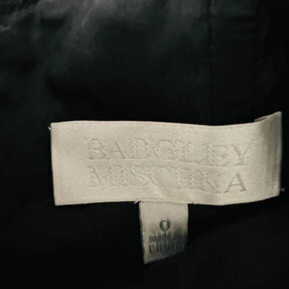 Badgley Mischka Ruffle Halter Midi Dress Size 0 Black - Picture 3 of 6